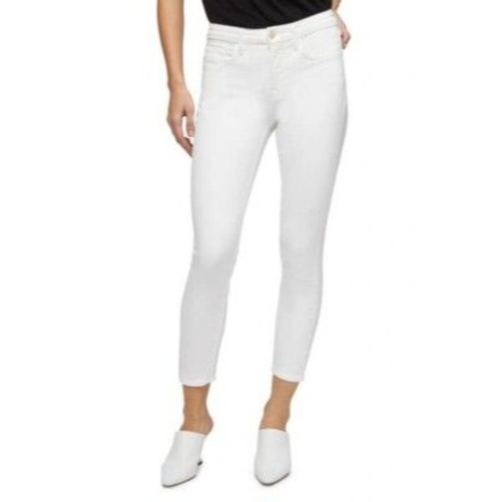 JEN7 By 7 For All Mankind Jeans Womens 12 Cropped Skinny White Denim